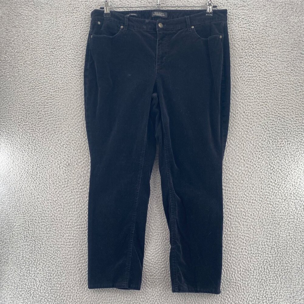 Talbots Jeans Womens 16W Petite Black Flawless Five Pocket Corduroy Straight